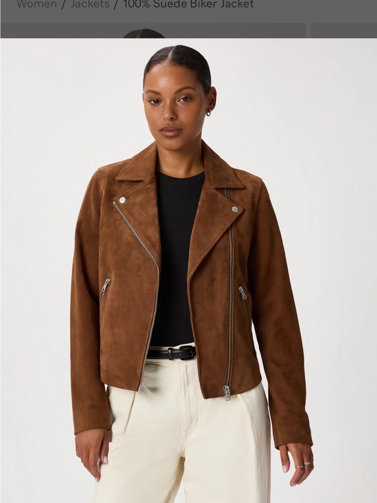 Quince Jackets & Blazers - Quince Brown Suede Moto Jacket